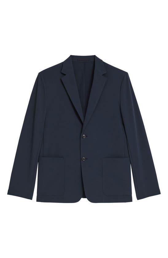 Theory Euclid Front Button Wool Blazer In Baltic