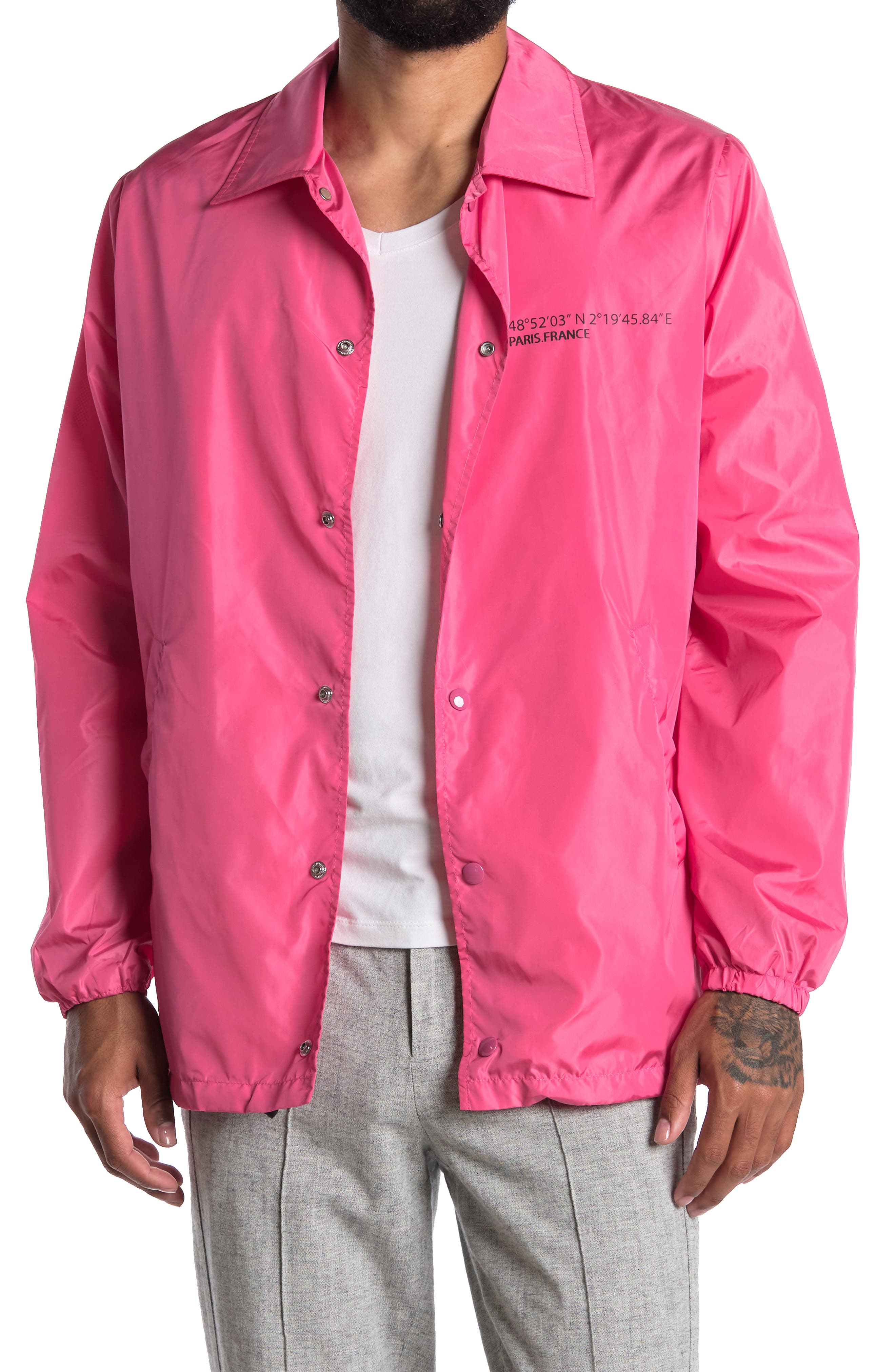 pink coach jacket mens