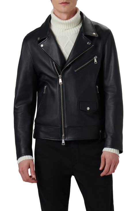 Urban Fashion Studio Genuine Black Leather Men's Puffer Jacket