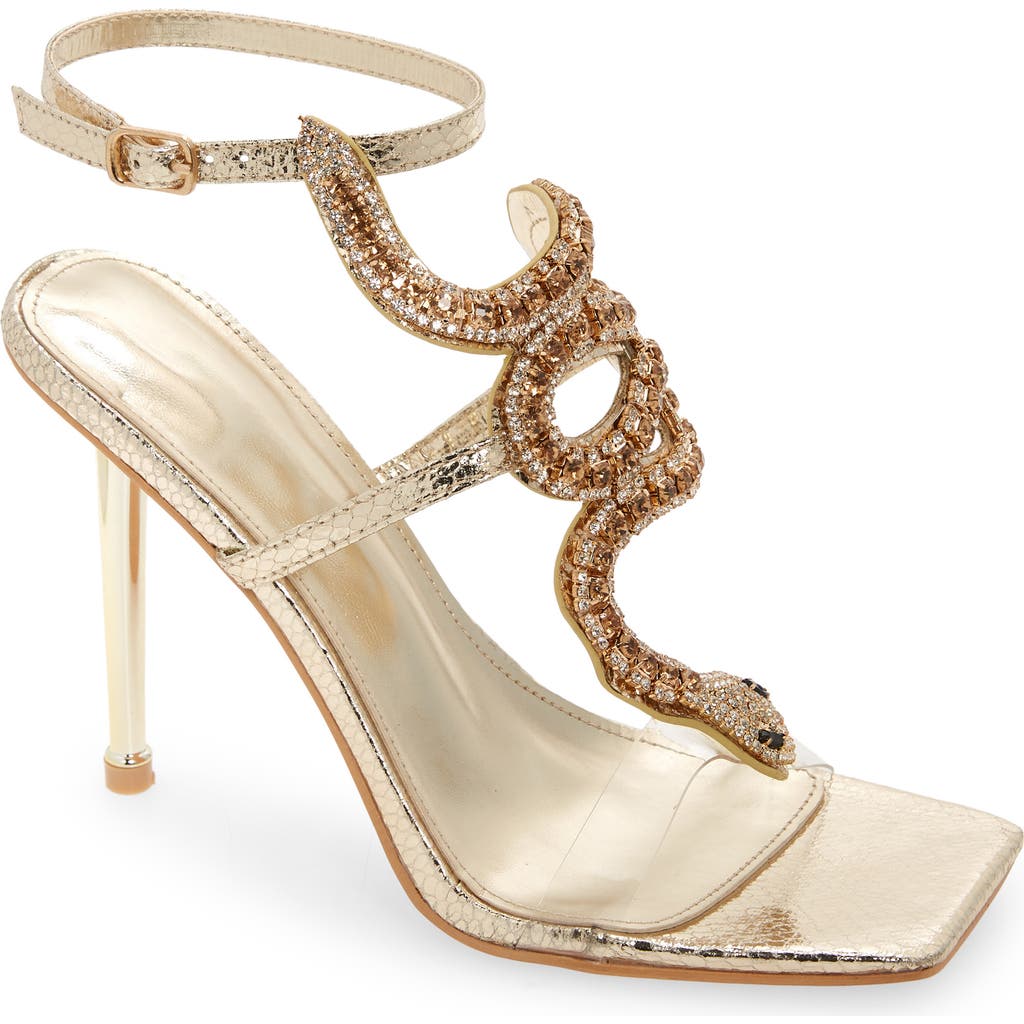 Azalea Wang Cobra Ankle Strap Sandal In Gold