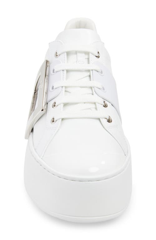 Roger Vivier Viv Skate Metal Buckle Trainers In Bianco