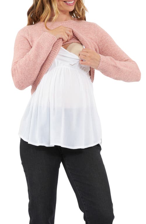 Shop Ripe Maternity Patty Detachable Maternity/nursing Top In Dusty Pink