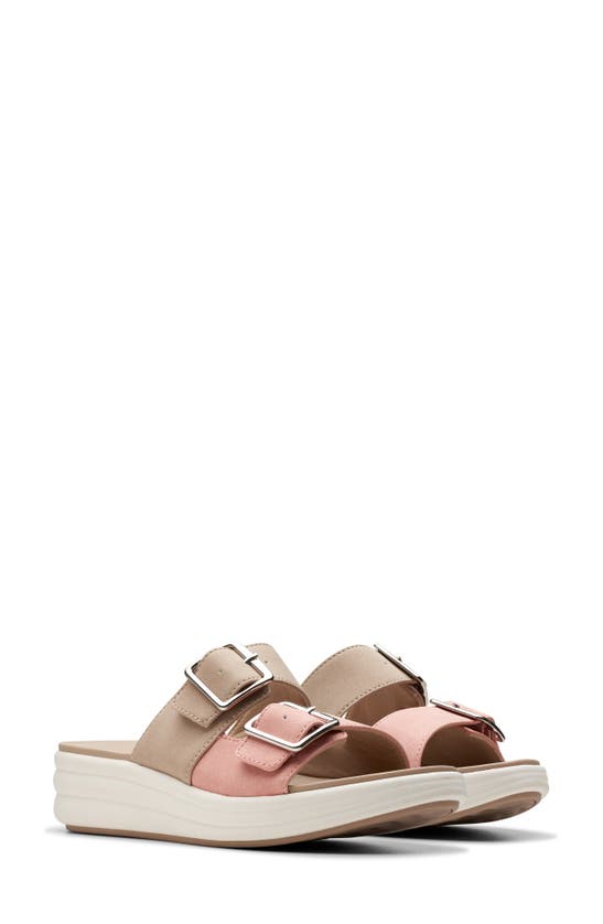 Shop Clarks ® Drift Buckle Slide Sandal In Peach Combi