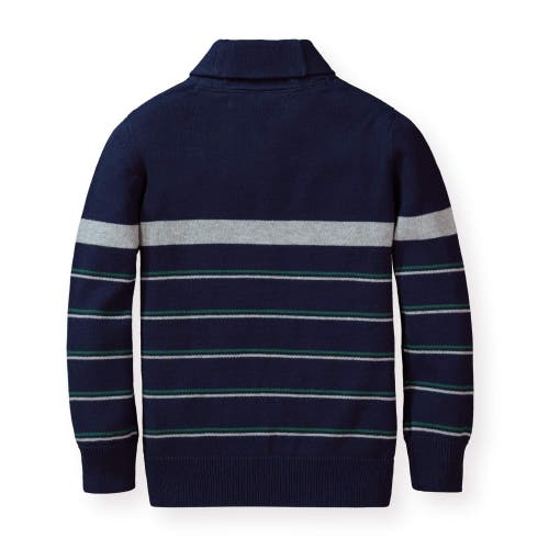 Hope & Henry Baby Boys' Organic Shawl Collar Sweater, Infant In Navy Stripe
