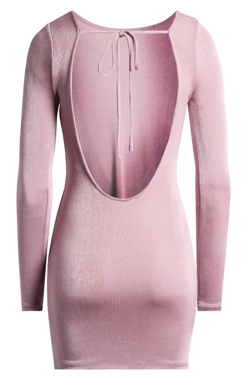 Shop Free People Call Me Later Long Sleeve Minidress In Dawn Pink