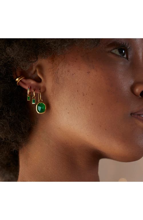 Monica Vinader Siren Semiprecious Stone Drop Earrings In Gold/green Onyx