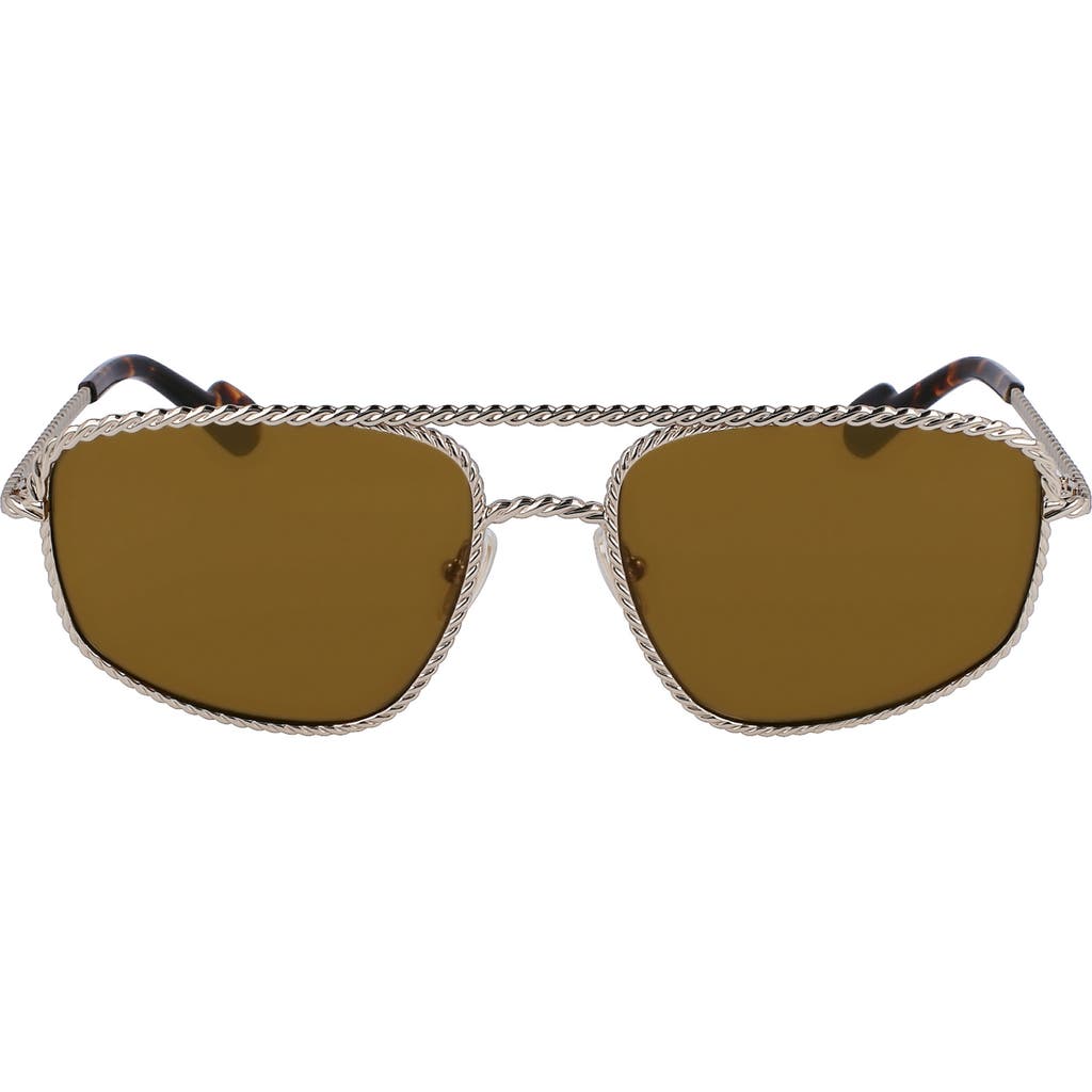 Lanvin 58mm Navigator Sunglasses In Gold