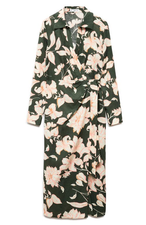 Mango Women's Printed Bow Dress In Green