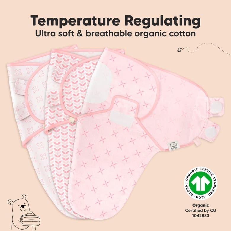 Keababies 3-pack Soothe Swaddle Wraps In Blossom