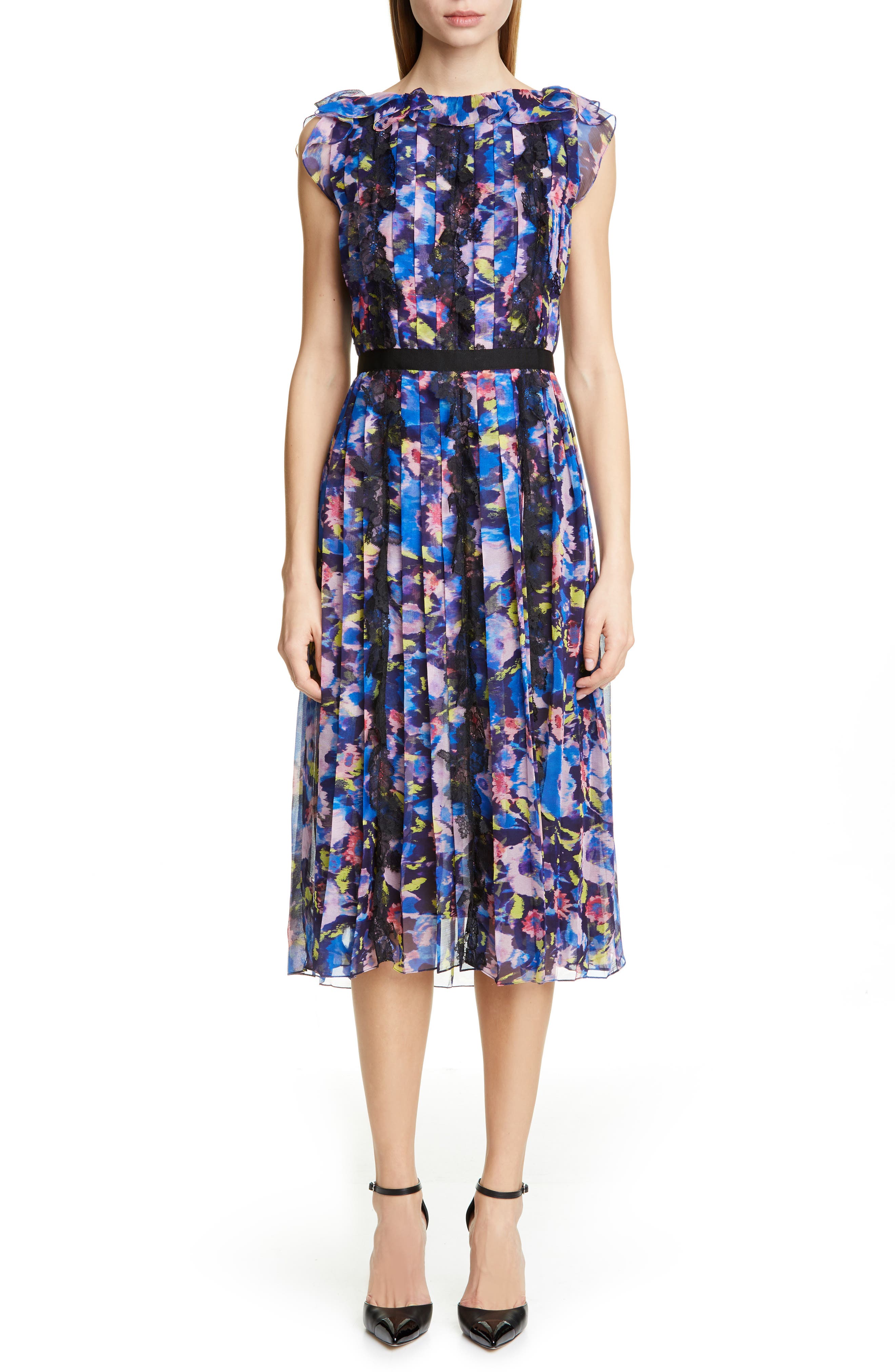 Jason Wu Collection Print Chiffon Day Dress, Blue