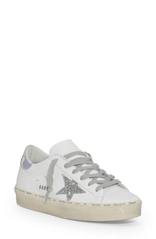 Golden Goose Hi Star Metallic Platform Sneaker In White/silver