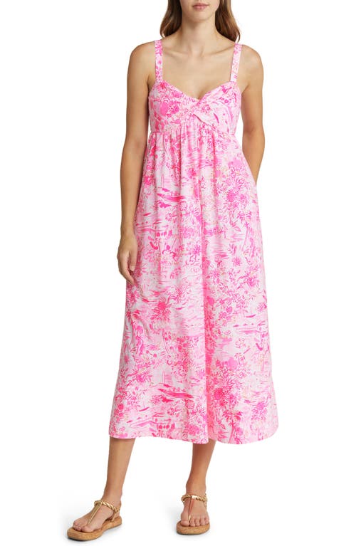 Lilly Pulitzer Azora Floral Sundress in Peony Pink Seaside Scene at Nordstrom, Size 10