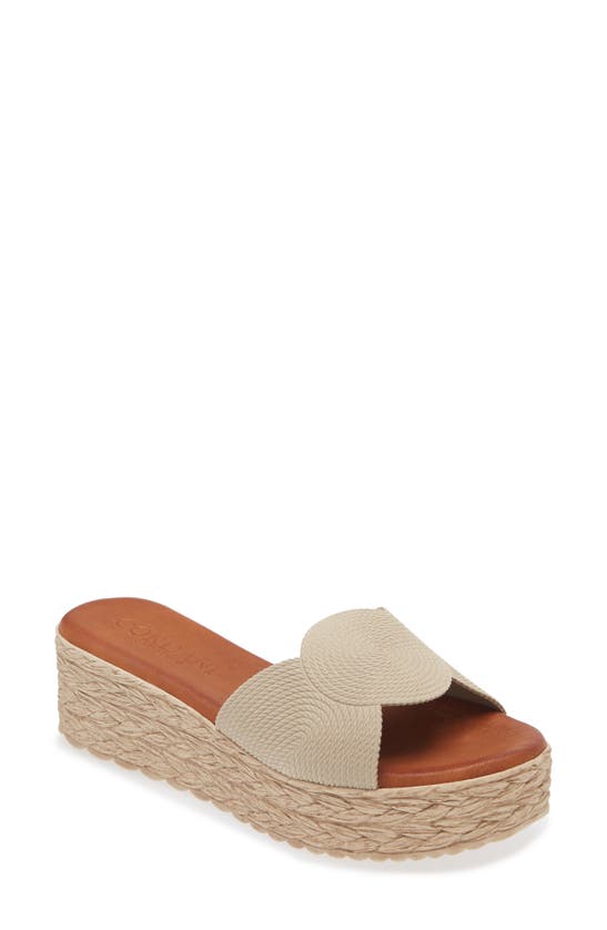 Shop Cordani Britta Espadrille Platform Wedge Slide Sandal In Sand Arena Suede