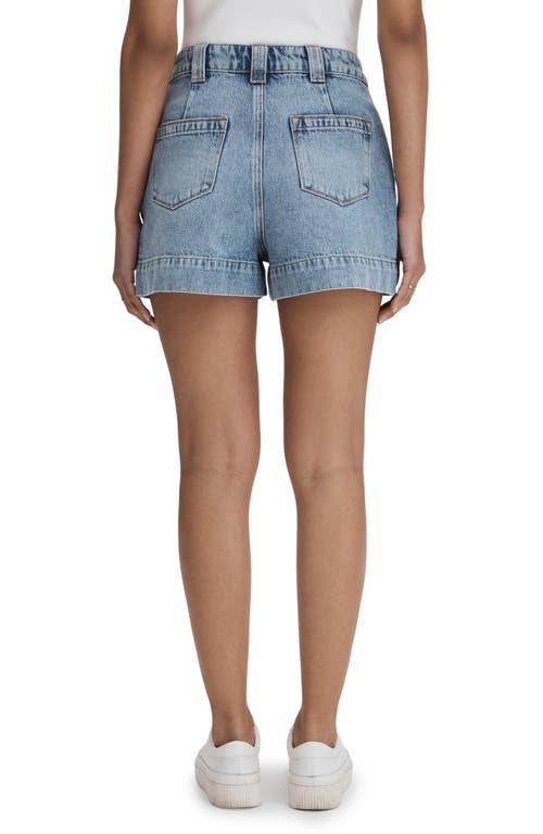 Shop Reiss Olivia High Waist Denim Shorts In Light Blue