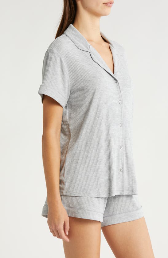 Nordstrom Moonlight Eco Rib Short Pajamas In Grey Heather