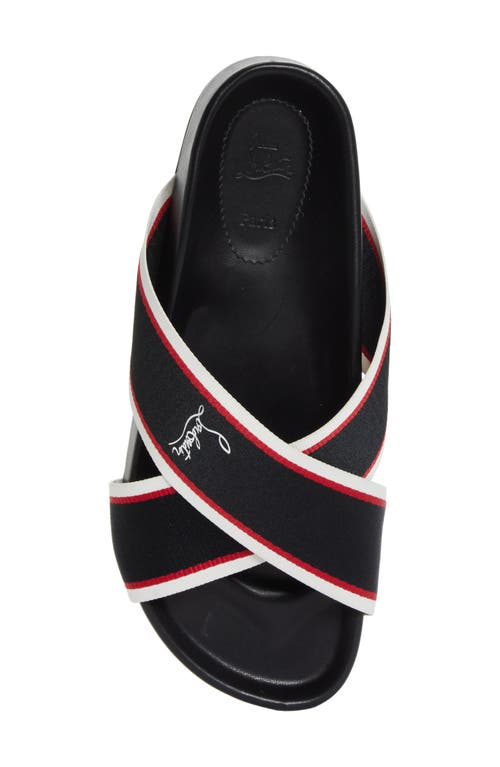 Shop Christian Louboutin Hot Cross Bizz Slide Sandal In Black/multi