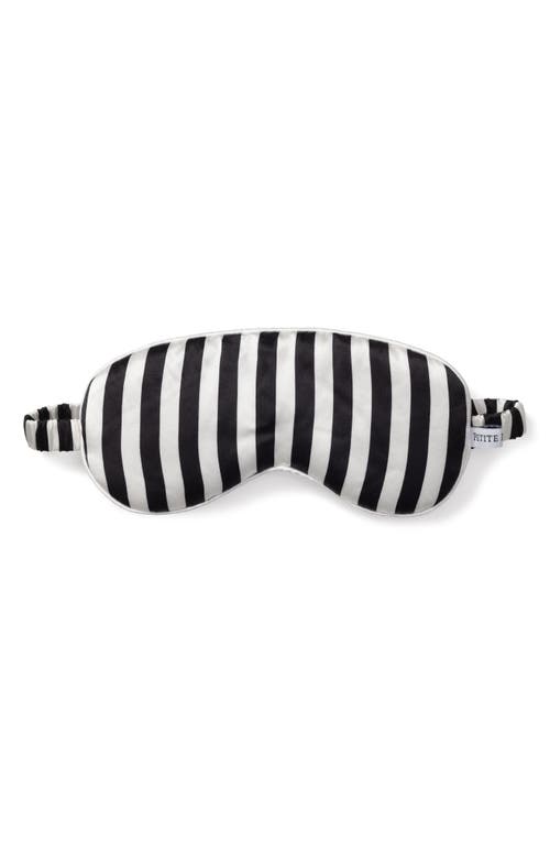 Petite Plume Bengal Stripe Silk Sleep Mask in Black