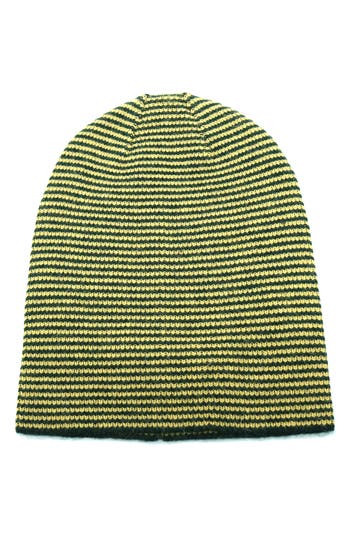 Portolano Mini Stripe Slouchy Hat In Forest/mustard