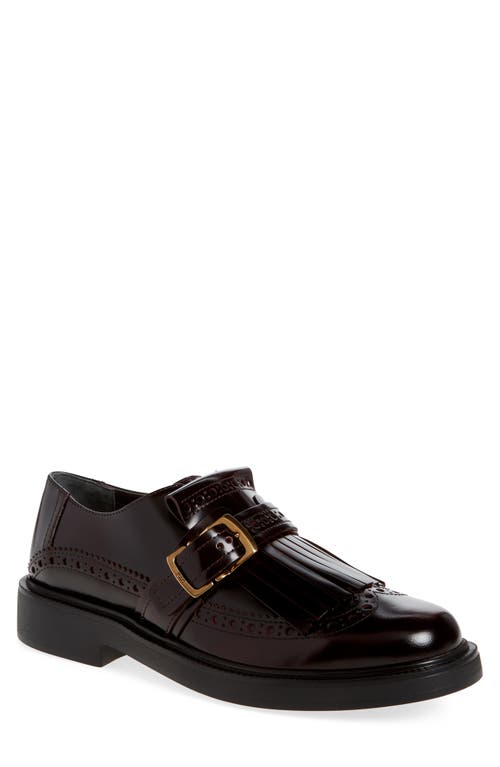 Shop Tod's Kiltie Fringe Loafer In Mosto