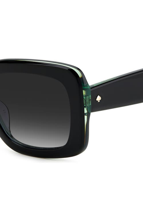 Kate Spade Bellamys 52mm Gradient Rectangular Sunglasses In Black/grey Shaded