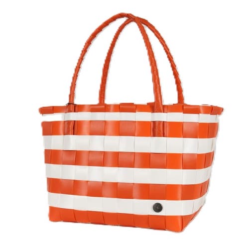 Shop Handed By Paris Spirit Recycled Tote Bags In Orange/white