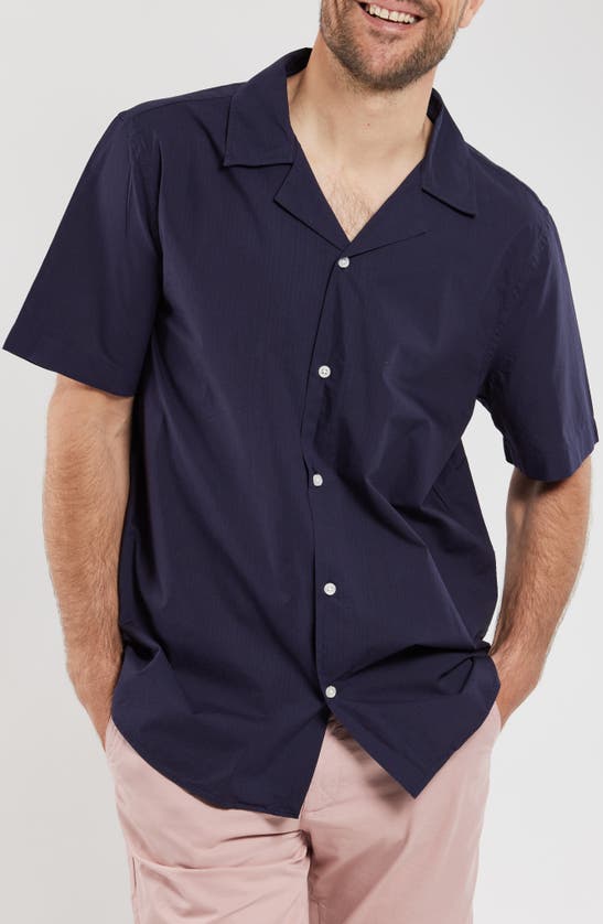Shop Armor-lux Comfort Cotton Camp Shirt In Navire