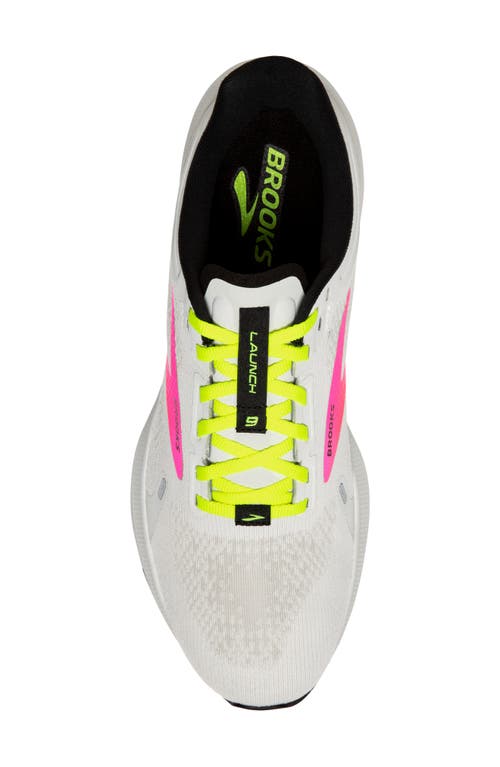 Shop Brooks Launch 9 Running Shoe In White/pink/nightlife