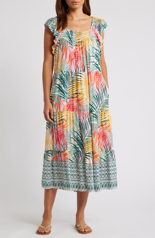 BEACHLUNCHLOUNGE BEACHLUNCHLOUNGE ELOISE FLUTTER SLEEVE SMOCKED DETAIL SUNDRESS