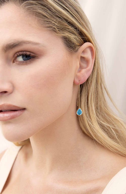 Shop Ettika Barely There Threader Earrings In Aqua