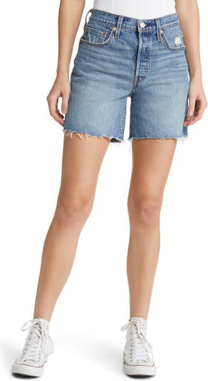 Women's Levi's® 501™ Mid-Thigh Frayed Jean Shorts