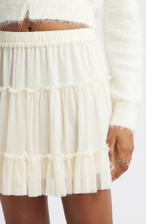 Shop Bp. Tiered Tulle Miniskirt In Ivory Dove