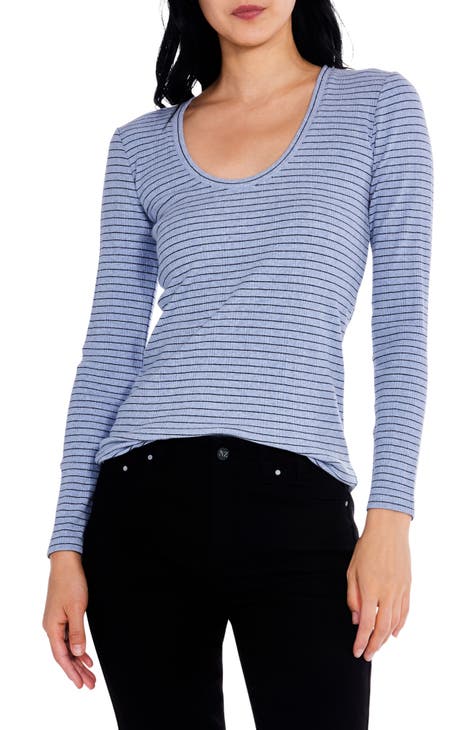 This or That Stripe Long Sleeve Cotton T-Shirt