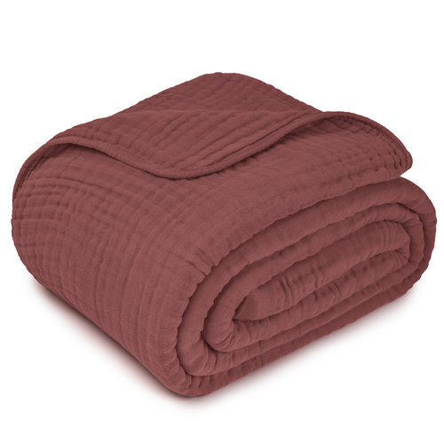 Comfy Cubs Adult Muslin Blanket In Wine