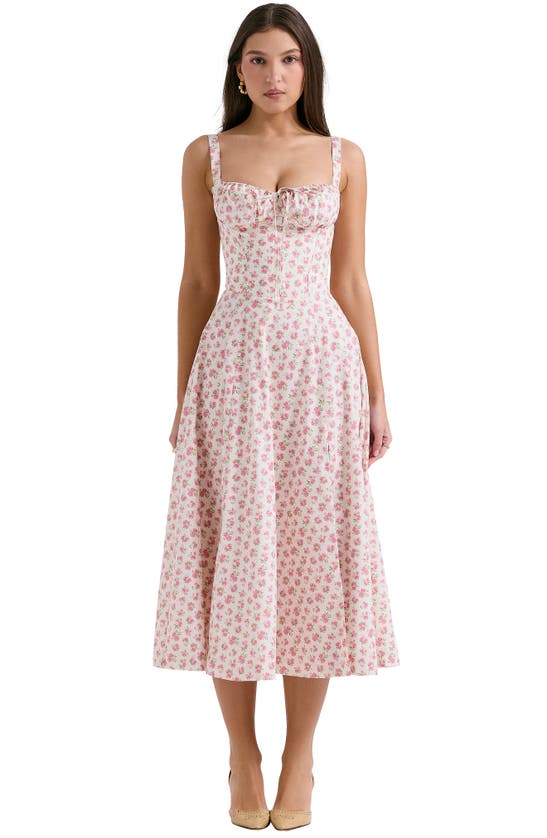 Shop House Of Cb Carmen Bustier Sundress In Print Cottage