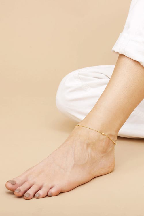 Oradina 14k Yellow Gold Flutter By Anklet In Yellow Gold