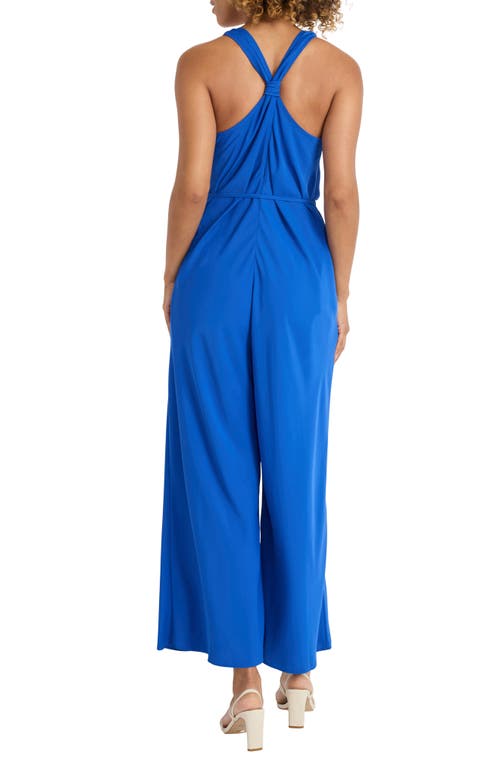 Shop Maggy London Sleeveless Wide Leg Jersey Jumpsuit In Blue