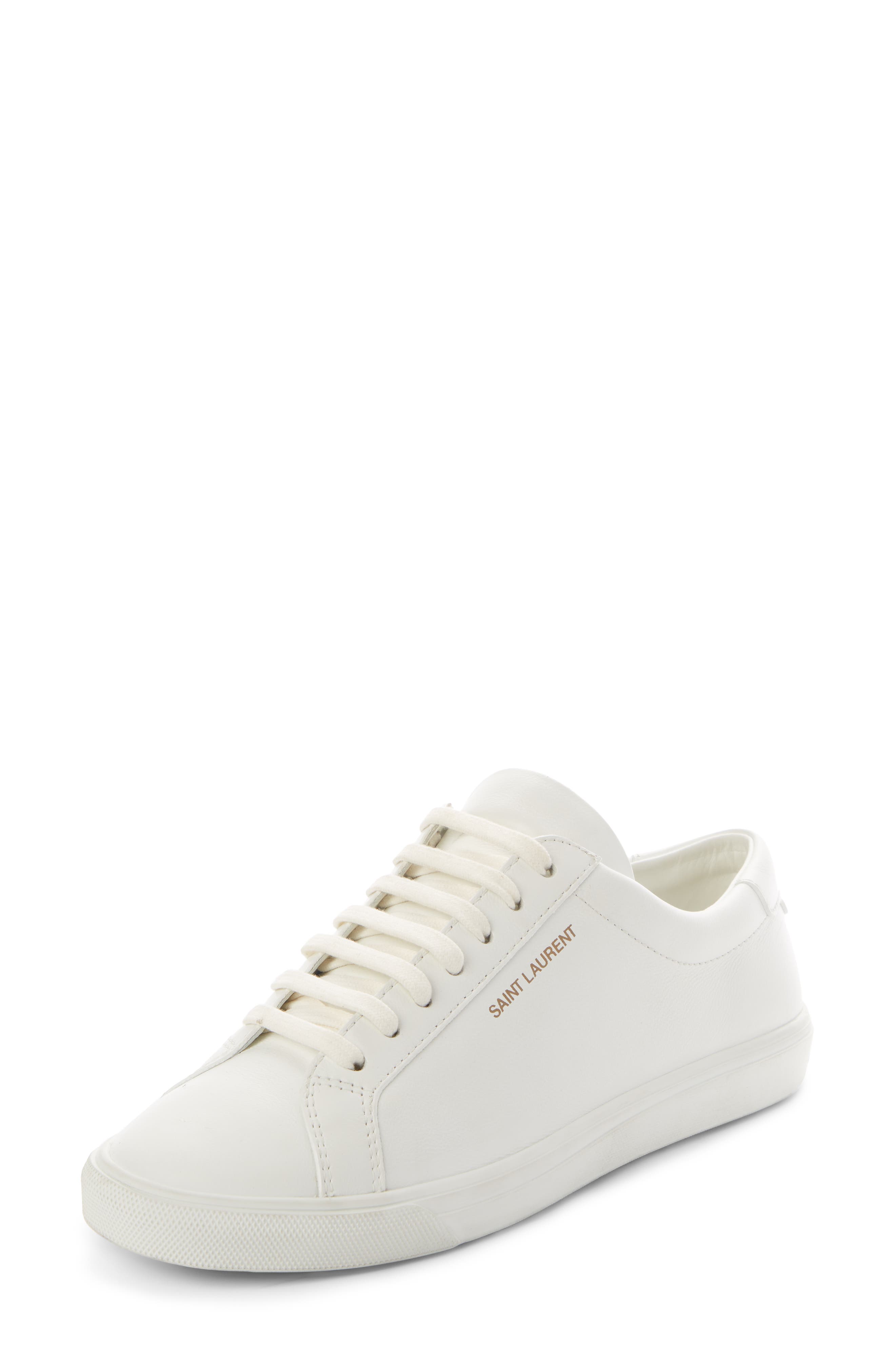 saint laurent all white sneakers