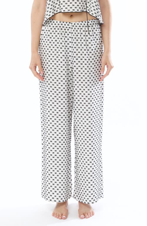 Shop Andine Cavani Marais Cotton Pajama Pants In White And Black