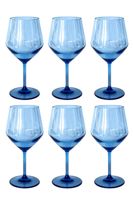 Tarhong Angle Set Of 6 Goblets In Blue