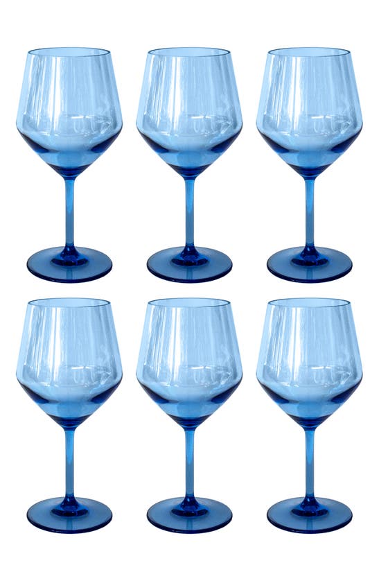 Tarhong Angle Goblets 23 Oz, Set Of 6 In Blue