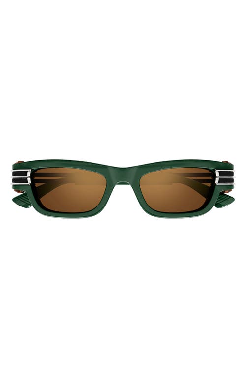 Shop Bottega Veneta 50mm Rectangular Sunglasses In Green