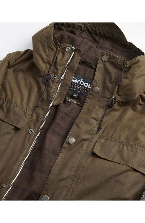 Shop Barbour Durham Water Resistant Waxed Cotton Coat In Beech