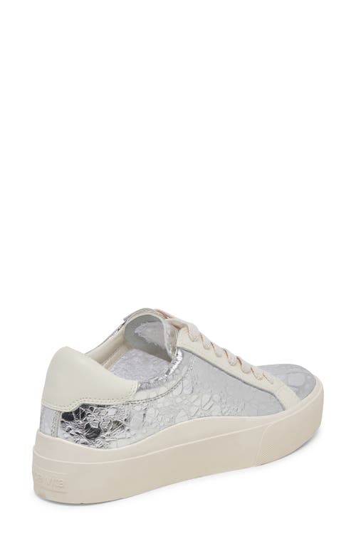 Shop Dolce Vita Zayn Platform Sneaker In Silver Distressed Leather