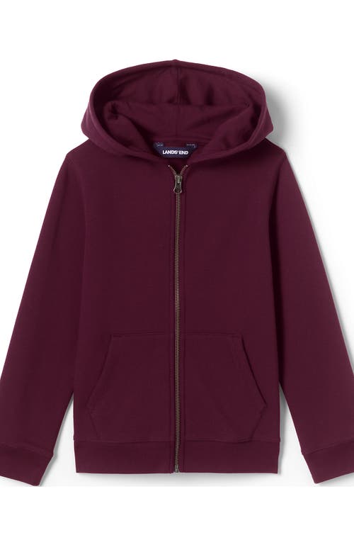 Shop Lands' End School Uniform Kids Zip Front Sweatshirt In Burgundy