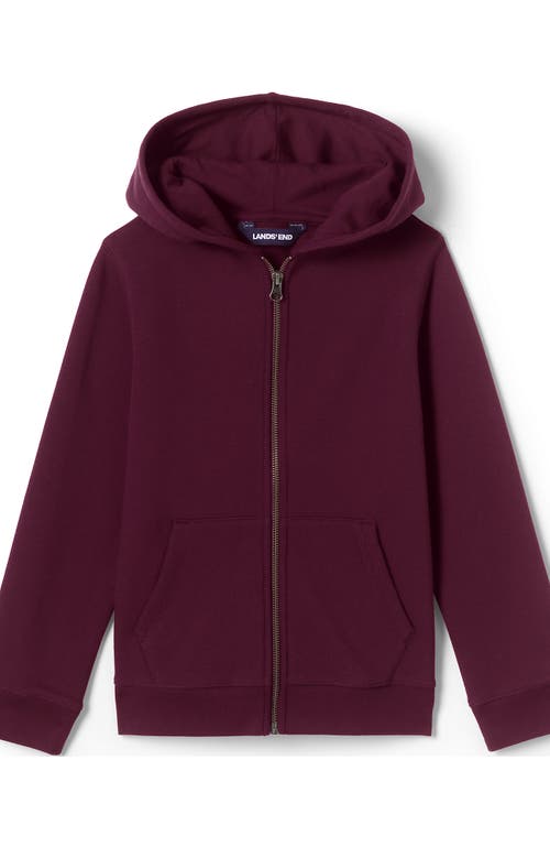 Lands' End School Uniform Kids Zip Front Sweatshirt In Burgundy