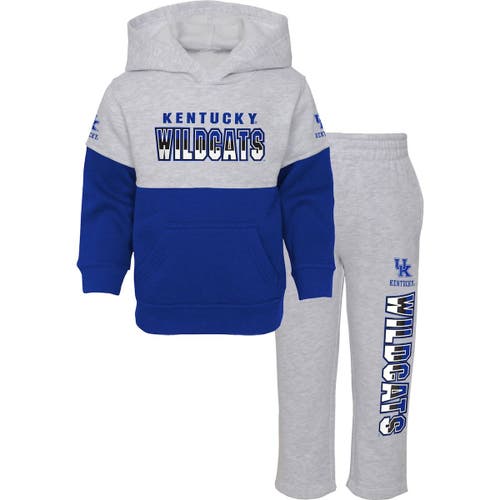 Outerstuff Toddler Heather Gray/Royal Kentucky Wildcats Playmaker Pullover Hoodie & Pants Set