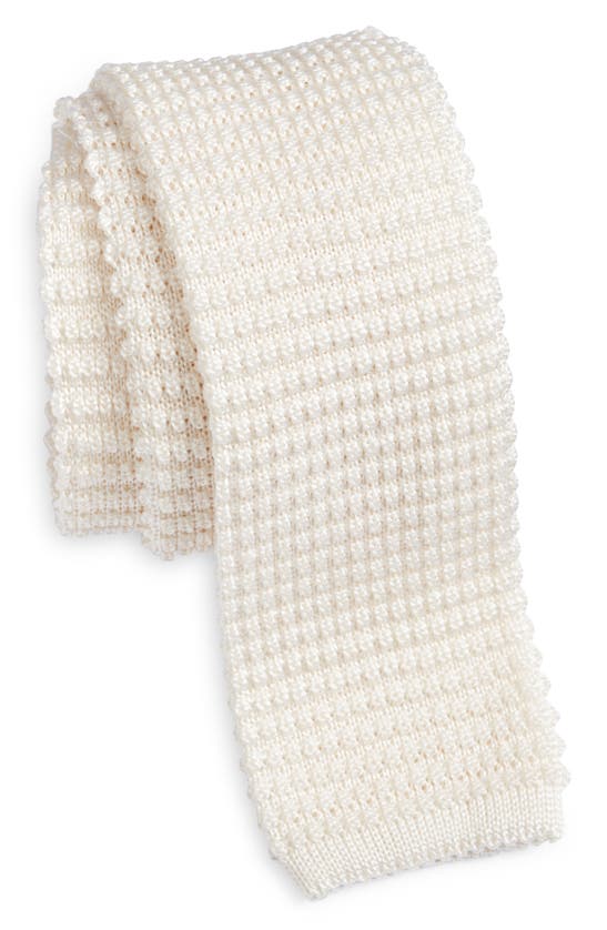Jack Victor Hudson Silk Knit Tie In Oatmeal