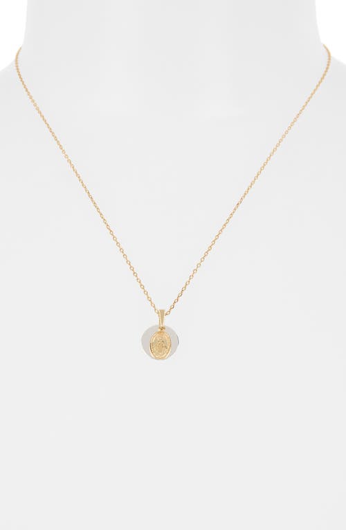 Argento Vivo Sterling Silver Two Tone Religious Pendant Necklace In Gold/silver