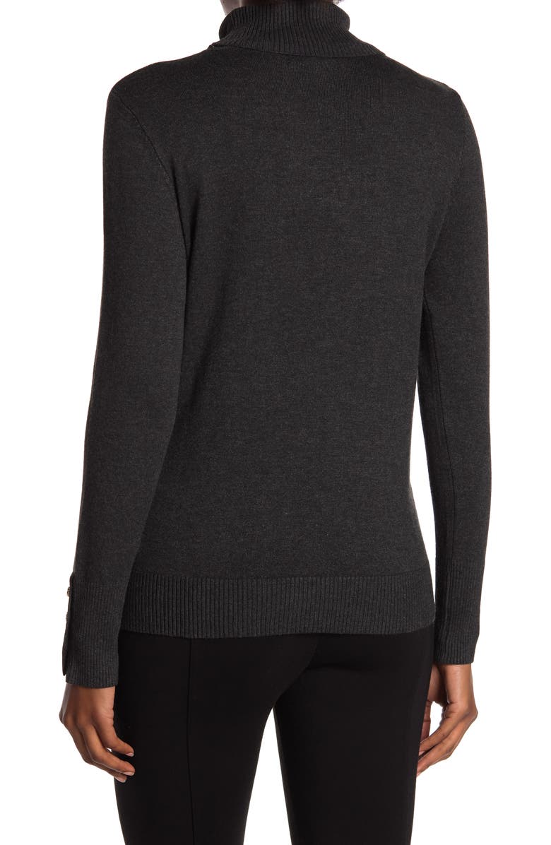 Joseph A Turtleneck Button Sleeve Pullover Sweater | Nordstromrack