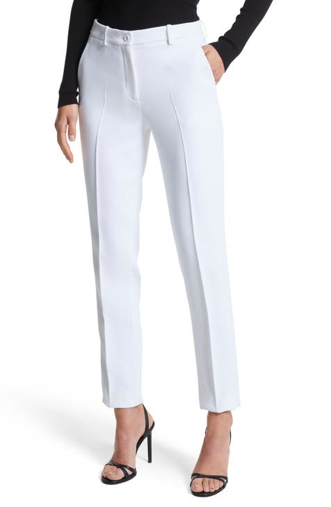 Samantha Pintuck Pleat Crepe Sablé Ankle Pants